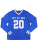 Zeta Phi Beta Long Sleeve Glitter Football Jersey Blue