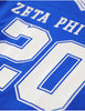 Zeta Phi Beta Long Sleeve Glitter Football Jersey Blue