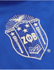 Zeta Phi Beta Long Sleeve Glitter Football Jersey Blue