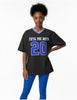 Zeta Phi Beta Oversize Chenille Football Jersey Black