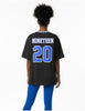 Zeta Phi Beta Oversize Chenille Football Jersey Black