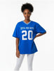 Zeta Phi Beta Oversize Chenille Football Jersey Blue