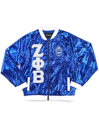 Zeta Phi Beta Sequin Jacket Blue
