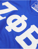 Zeta Phi Beta Glitter V Neck Tee Blue