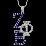 Zeta Phi Beta Bling ZPB Overlap Necklace