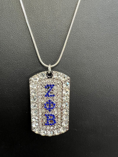 Zeta Phi Beta Full Rhinestone Dog Tag