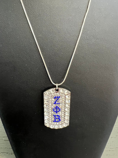 Zeta Phi Beta Full Rhinestone Dog Tag