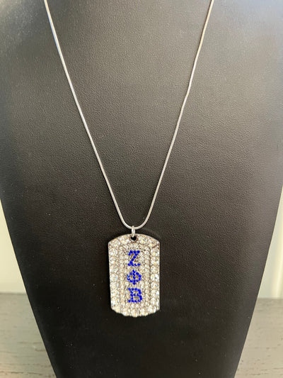 Zeta Phi Beta Full Rhinestone Dog Tag