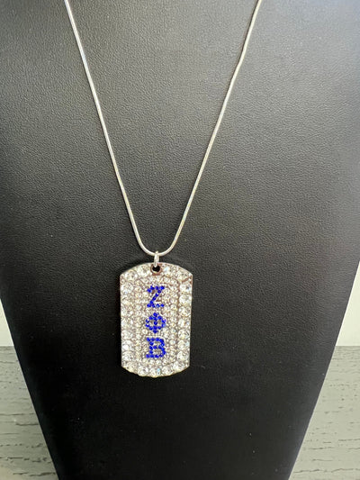 Zeta Phi Beta Full Rhinestone Dog Tag