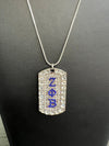 Zeta Phi Beta Full Rhinestone Dog Tag