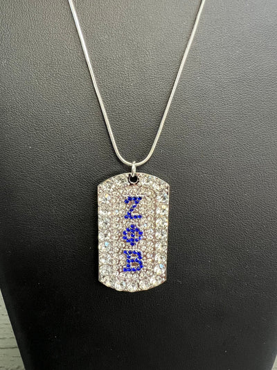 Zeta Phi Beta Full Rhinestone Dog Tag