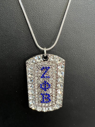Zeta Phi Beta Full Rhinestone Dog Tag