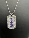 Zeta Phi Beta Full Rhinestone Dog Tag