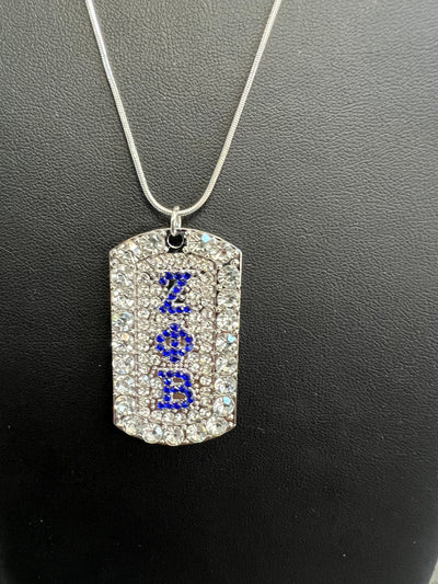 Zeta Phi Beta Full Rhinestone Dog Tag