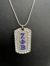 Zeta Phi Beta Full Rhinestone Dog Tag