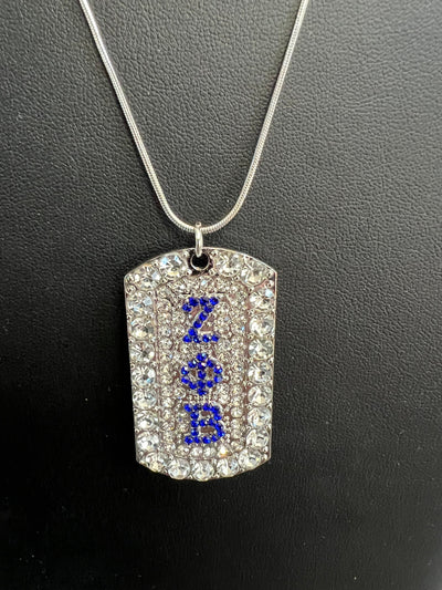 Zeta Phi Beta Full Rhinestone Dog Tag