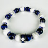 Zeta Phi Beta ZPB Tiger Eye And Turquoise Stone Bracelet Blue and White