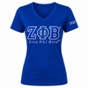 Zeta Phi Beta ΖΦΒ Luxury Embroidered T-Shirt With 1920 Sleeve Blue