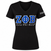 Zeta Phi Beta ΖΦΒ Luxury Embroidered T-Shirt With 1920 Sleeve Black