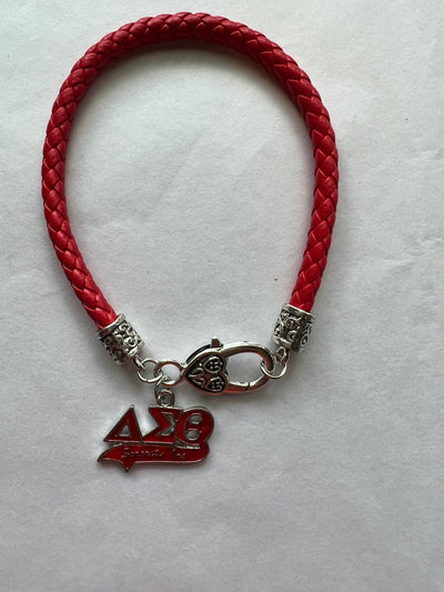 Delta Sigma Theta ΔΣΘ  Leather Charm Bracelet