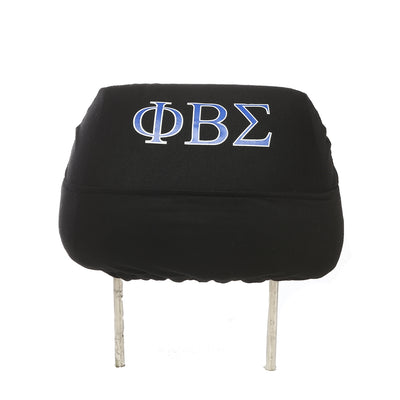 Phi Beta Sigma ΦΒΣ Shield With Greek Letters Car Seat Headrest Cover Set of 2 Black