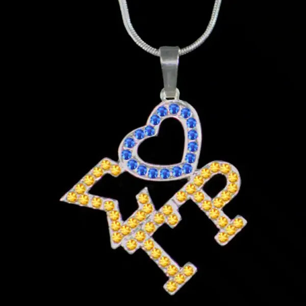 Sigma Gamma Rho Bling Heart Crystal Necklace