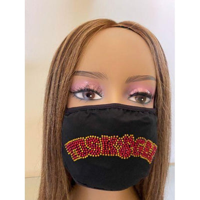 Tuskegee University Bling Face Mask with Filter Pocket and Filter