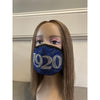 Zeta Phi Beta Blue Face Mask - 1920 Rhinestone Bling Mask - D9 Greeks
