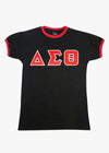 Delta Sigma Theta Ringer T-Shirt Black