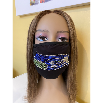 Seattle Seahawks Bling Face Mask Front Logo | Simply For Us