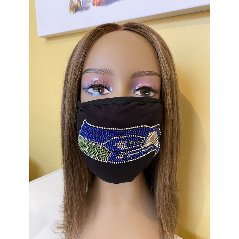 Seattle Seahawks Bling Face Mask Front Logo