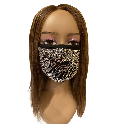 Faith Crystal Color Full Rhinestone Face Mask