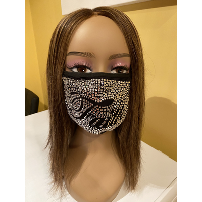 Faith Crystal Color Full Rhinestone Face Mask | Simply For Us