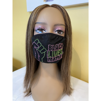 Black Lives Matter Mask Pink and Green | Simply For Us