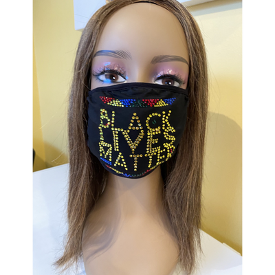 Black Lives Matter Bling Multicolor Face Mask | Simply For Us