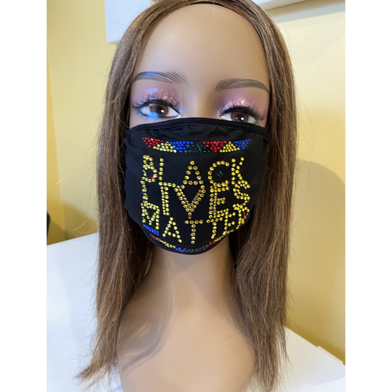 Black Lives Matter Bling Multicolor Face Mask