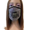 Faith AB Color Full Rhinestone Face Mask
