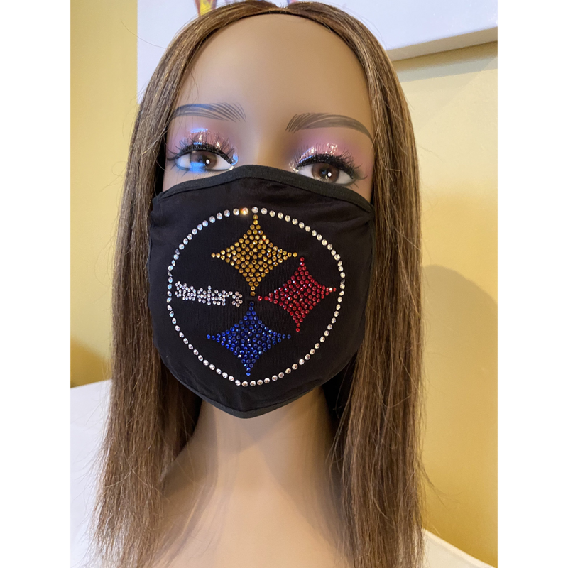Pittsburgh Steelers Bling Face Mask Front Logo