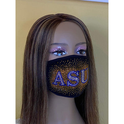 Albany State University Bling Face Mask with Filter Pocket and Filter
