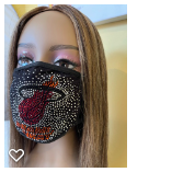 Miami Heat Rhinestone Bling Face Mask Washable