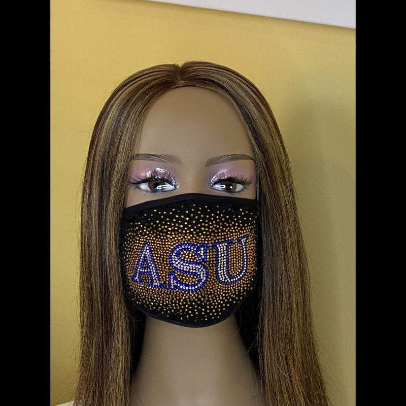 Albany State University Bling Face Mask with Filter Pocket and Filter - D9 Greeks