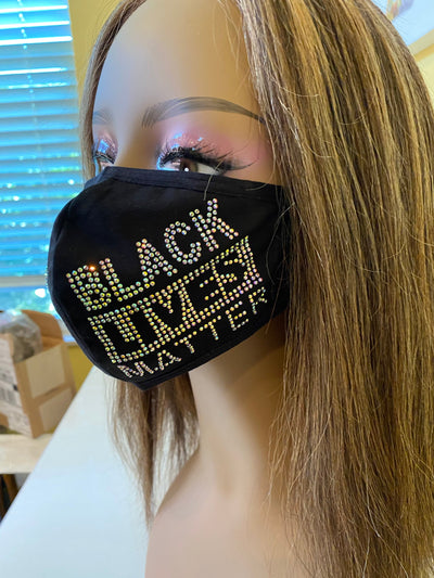 Black Lives Matter Mask with Fist Crystal Clear | Simply For Us