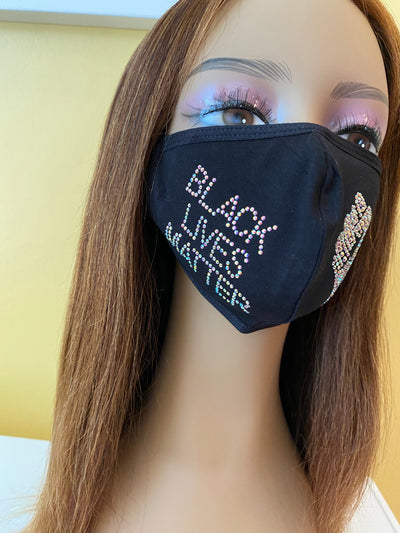 Black Lives Matter Mask  AB Color Adjustable Ear Loops | Simply For Us