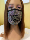 Faith AB Color Full Rhinestone Face Mask | Simply For Us