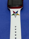 OES Eastern Star Silicone Watch Band for Apple Watch Size 38/40/41 White