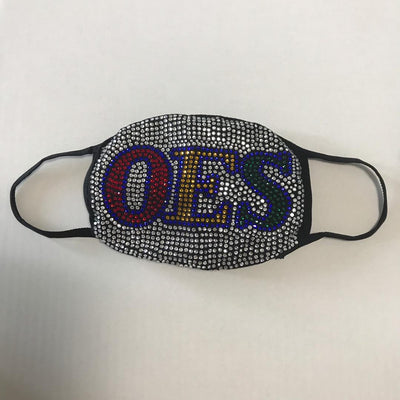 OES Eastern Star Face Mask - Rhinestone Bling Face Mask - D9 Greeks