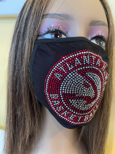 Atlanta Hawks Rhinestone Bling Face Mask Washable