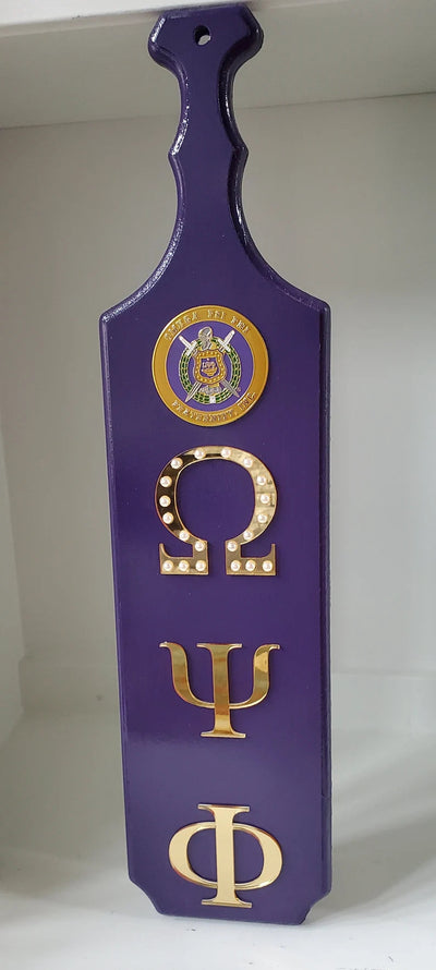 Omega Psi Phi Custom Wooden Paddle Purple