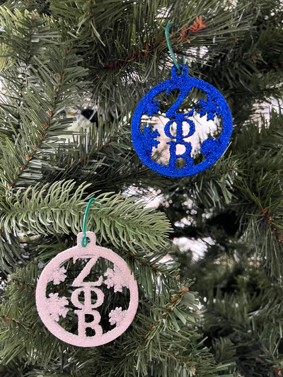 Zeta Phi Beta Bling Glitter Christmas Ornaments