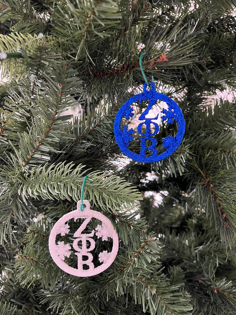 Zeta Phi Beta Bling Glitter Christmas Ornaments
